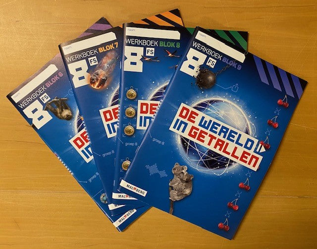 De wereld in Getallen versie 5 Set Werkboeken Blok 6 t/m 9 groep 8 FS