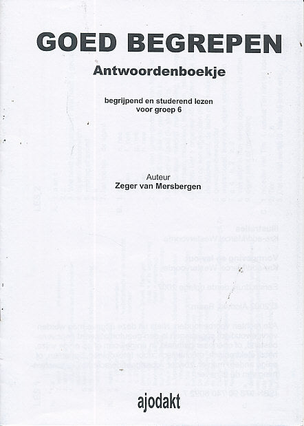 Ajodakt Antwoorden Goed Begrepen groep 6 (zie omschrijving)