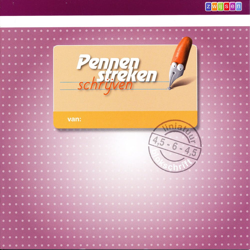 Pennenstreken versie 2 lijntjesschrift blok 4,5 - 6- 4,5 mm (per stuk)
