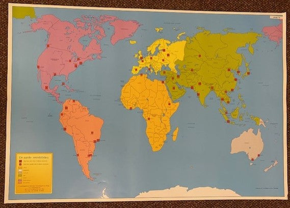 Poster De aarde- en werelddelen (zie omschrijving)