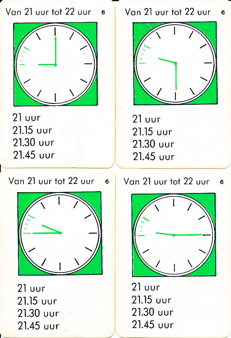 Kwartet klok kijken digitaal 6 Groen (zie omschrijving)