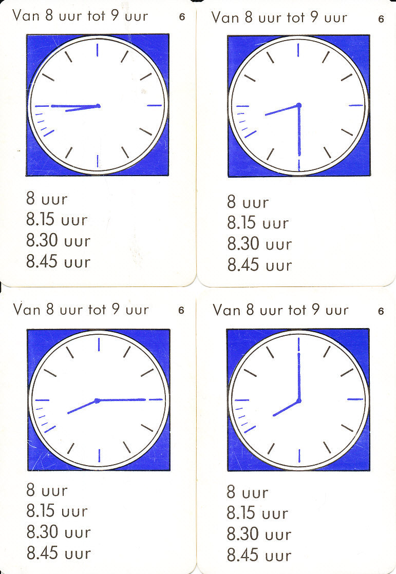 Kwartet klok kijken digitaal 6 Blauw (zie omschrijving)