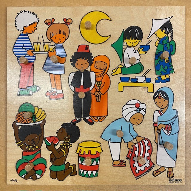 Educo Inlegpuzzel verschillende culturen (12 stukjes)