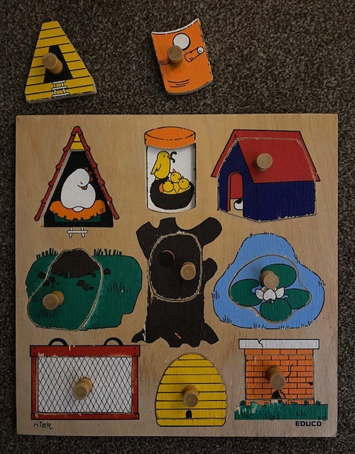 Educo Inlegpuzzel Welk dier woont hier? (9 stukken)