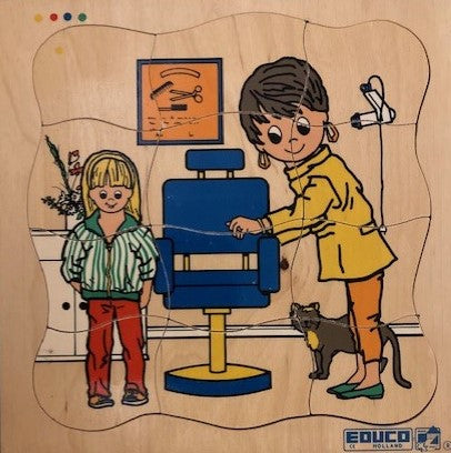 Educo puzzel Bij de kapper (4-lagen)
