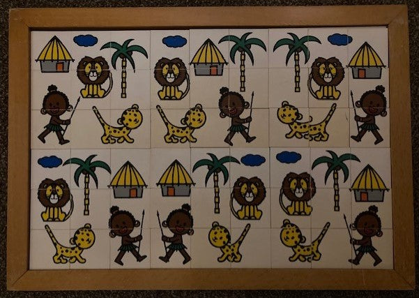 Educo Puzzel leeuwen, panters, palmbomen