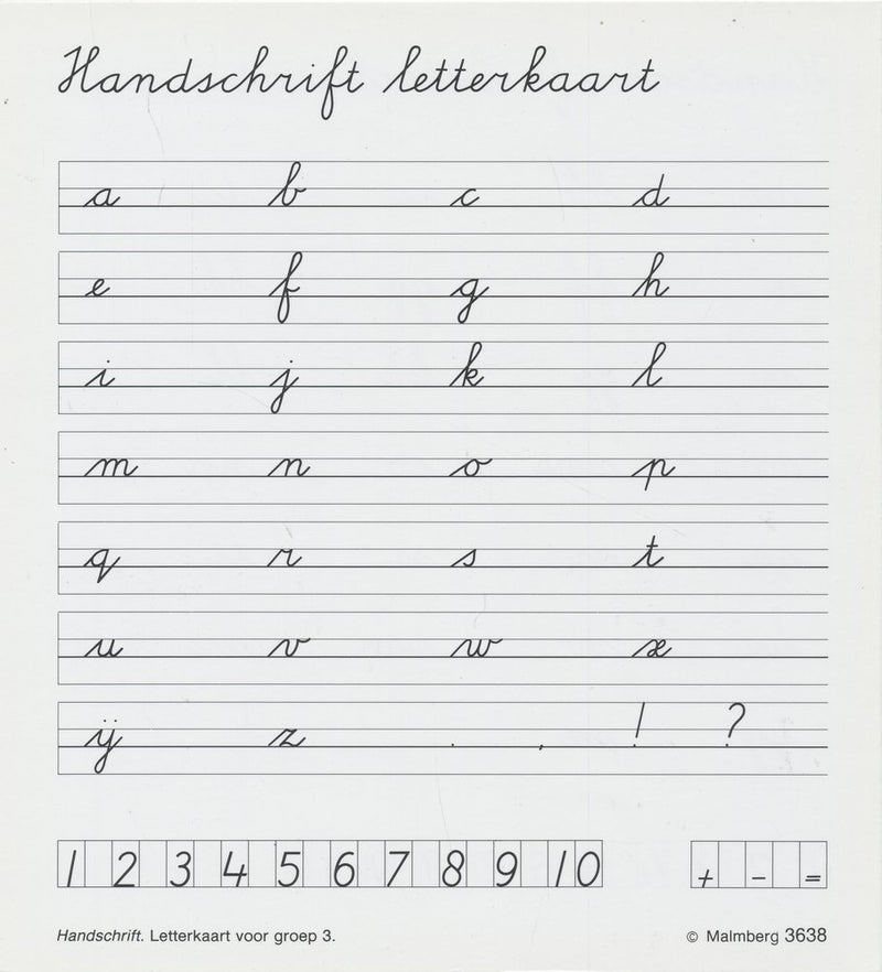 Handschrift letterkaart groep 3 - 3638
