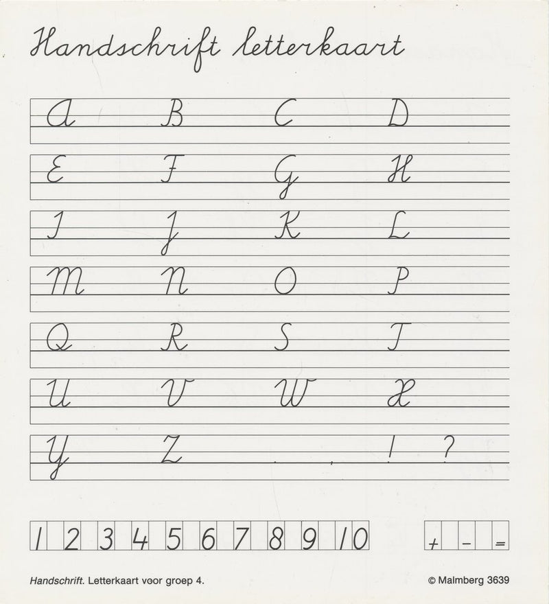 Handschrift letterkaart groep 4 - 3639