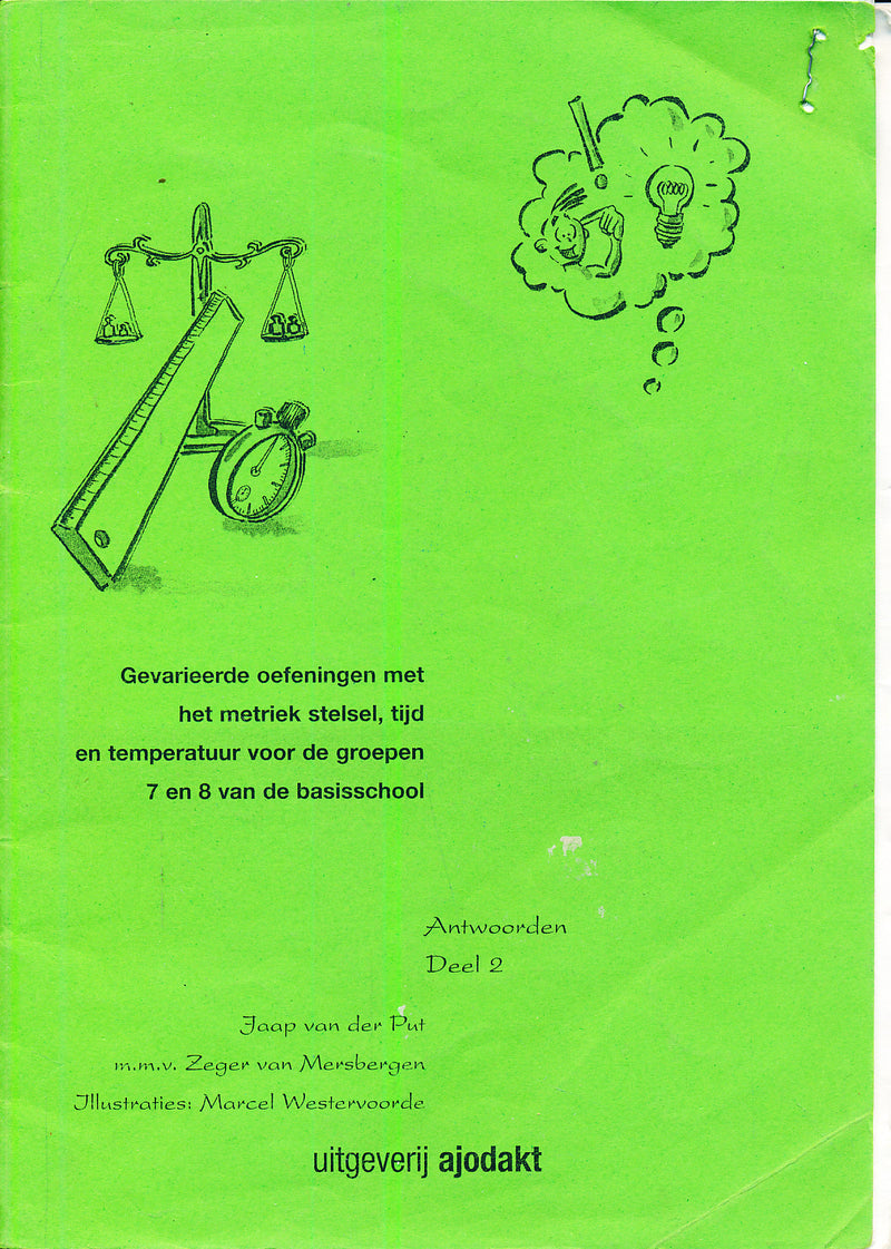 Ajodakt Antwoorden Meten = Weten Deel 2  groep 7-8 (losbladig)