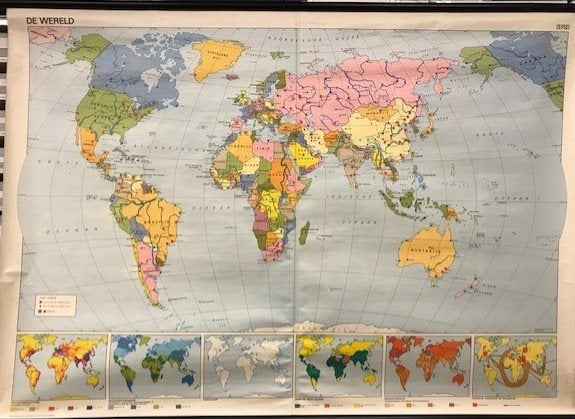 Klassikale kaart De Wereld (zie omschrijving)