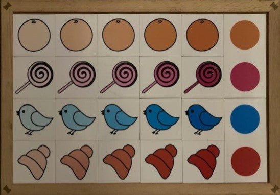 Kleurnuances (met o.a. een lolly en een vogel)