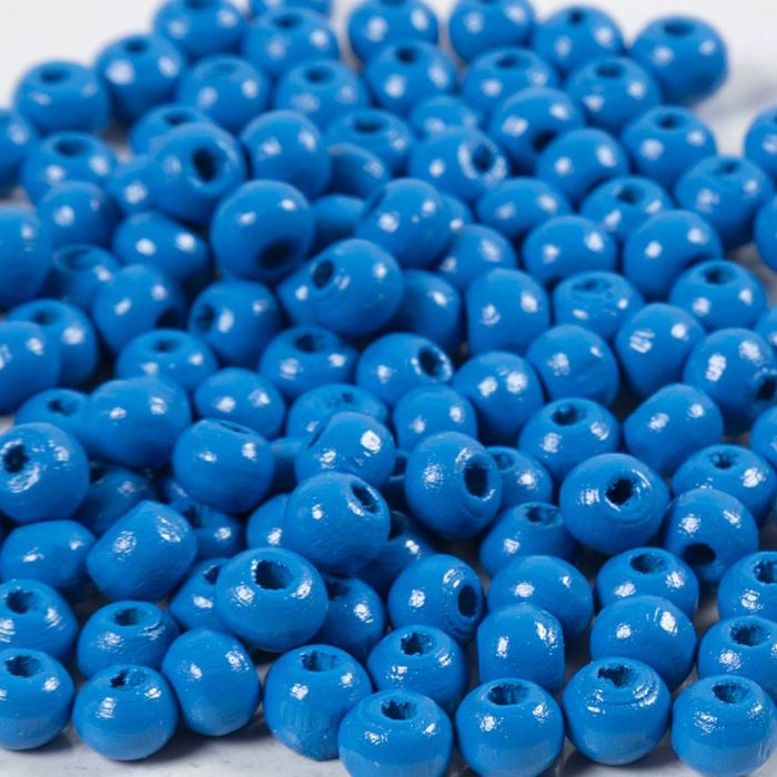 Montessori houten kraal blauw (per stuk)