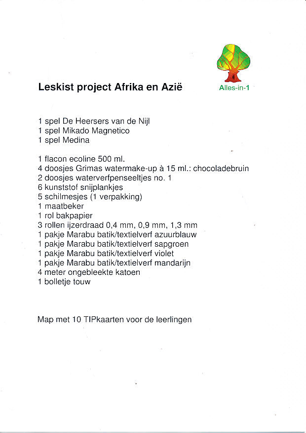 Alles-in-1 Leskist Project Afrika-Azië voor 60 leerlingen