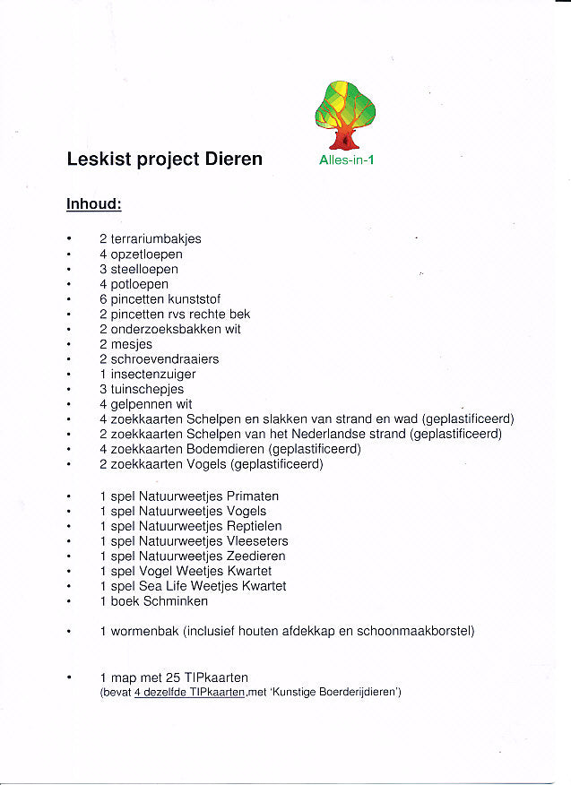 Alles-in-1 Leskist Project Dieren voor 60 leerlingen