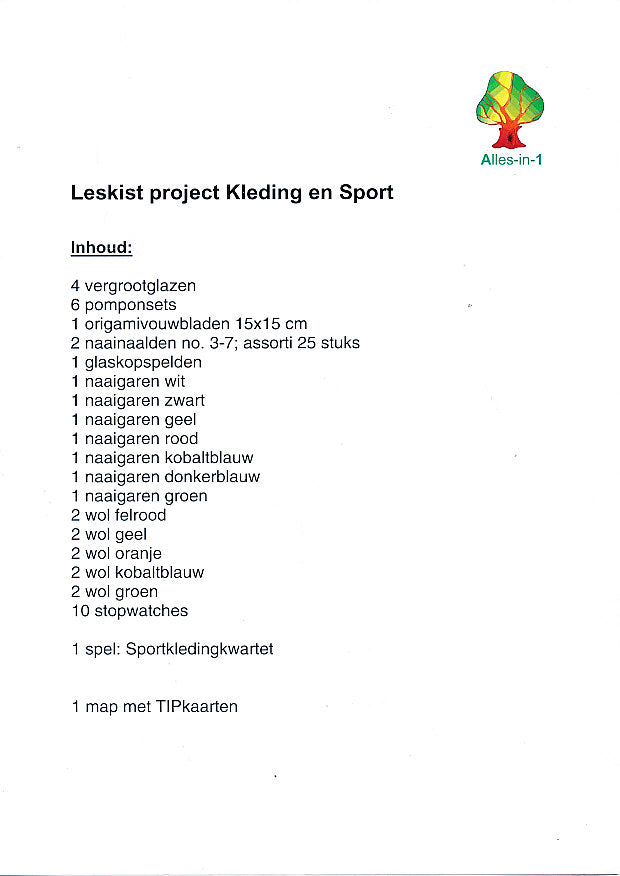 Alles-in-1 Leskist Project Kleding en Sport 2009-2016