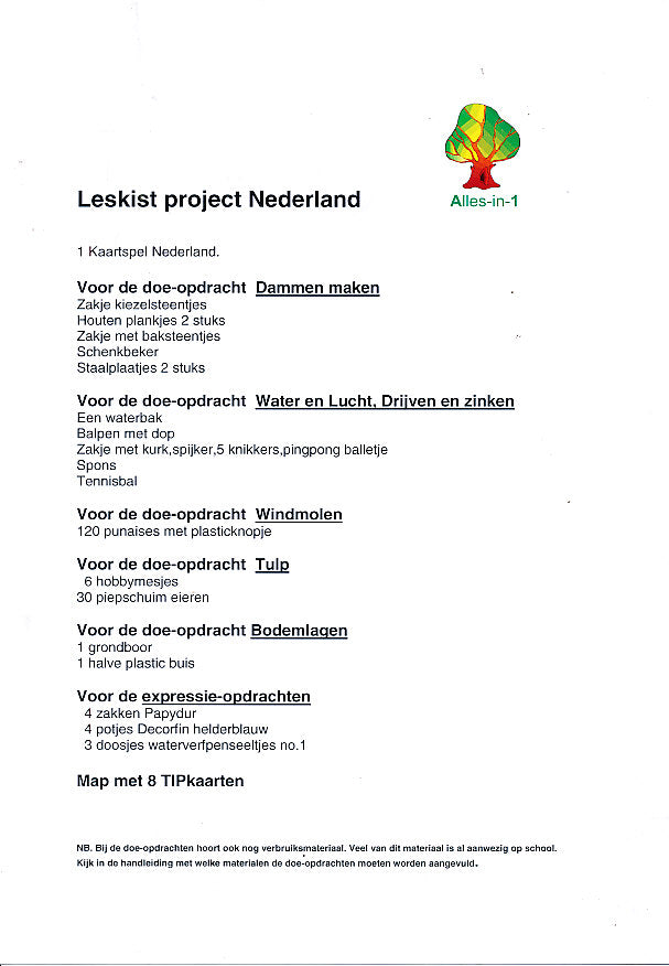 Alles-in-1 Leskist Project Nederland voor 60 leerlingen (incl grondboor)