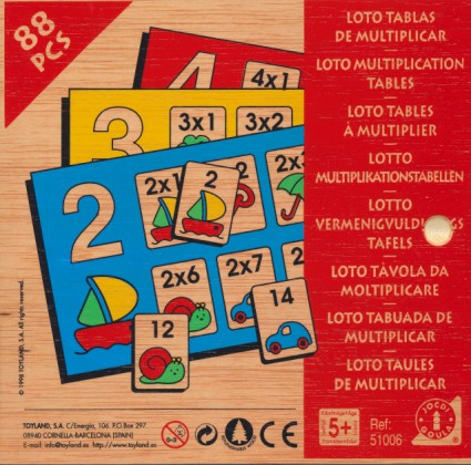 Lottospel vermenigvuldigingstafels