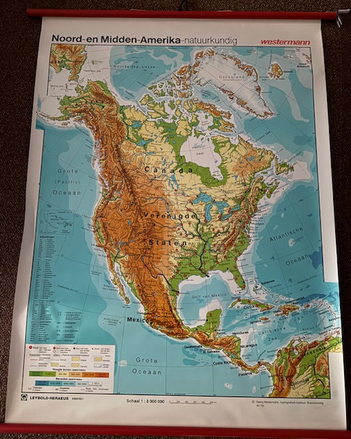 Klassikale kaart |Noord- en Midden Amerika Natuurkundig
