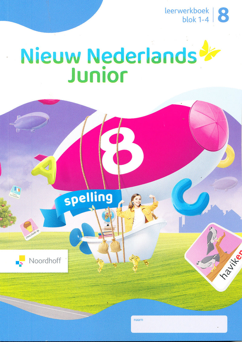 Nieuw Nederlands Junior Spelling leerwerkboek blok 1-4 groep 8