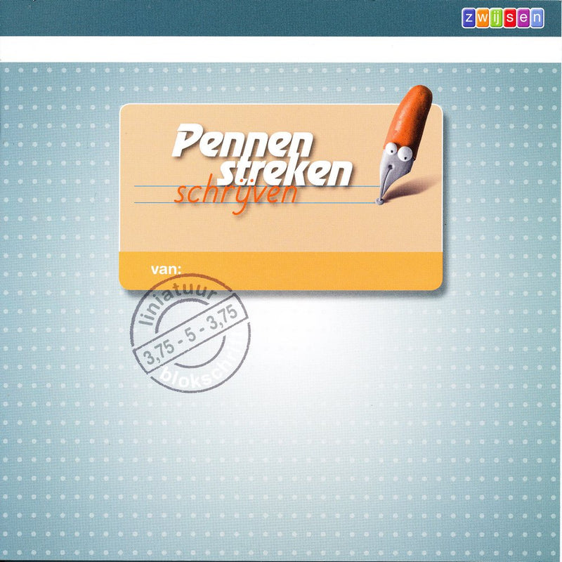 Pennenstreken versie 2 lijntjesschrift blok 3,75 - 5 - 3,75 mm (per stuk)
