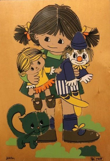 Rolf Puzzel Meisje met 2 poppen en een kat (33 stukjes)