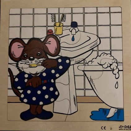 Rolf Puzzel tanden poetsen met muis (4 stukjes)