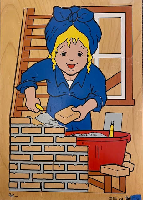 Rolf Puzzel Vrouw metselt een muur (17 stukjes)