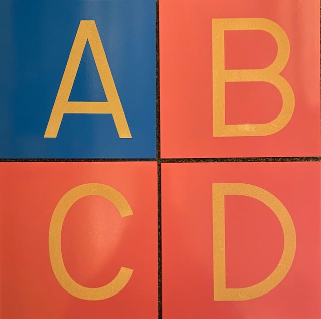 Schuurpapieren Hoofdletters in blokschrift NIEUW
