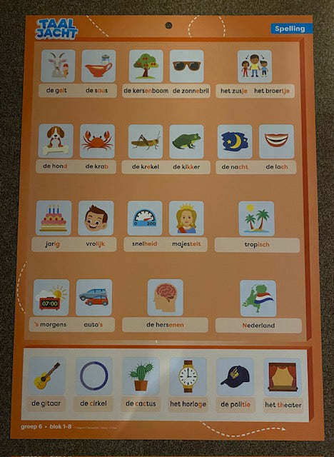 Taaljacht Spelling en grammatica categorieposter groep 6