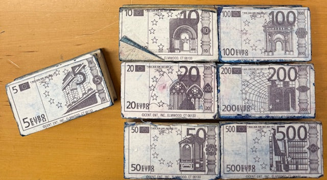 Stempels Euro bankbiljetten los in zakje