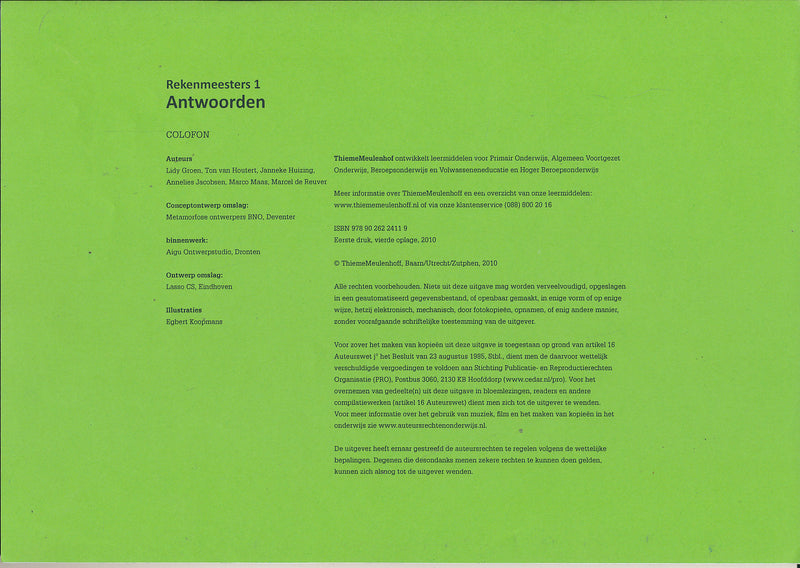 Stenvert Antwoorden Rekenmeesters 1, groep 3