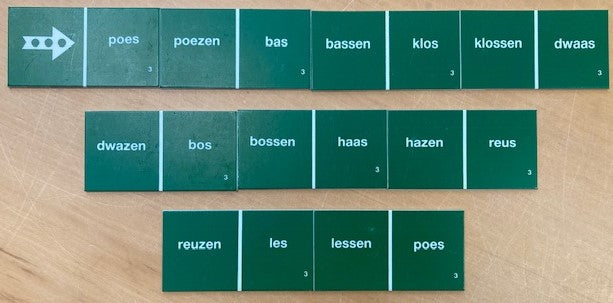Taaldomino Meervoud Groen 3