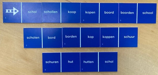Taaldomino Meervoud Blauw 3