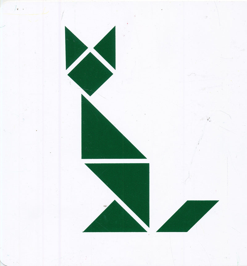 Jegro tangram voorbeeldkaarten in houten kistje
