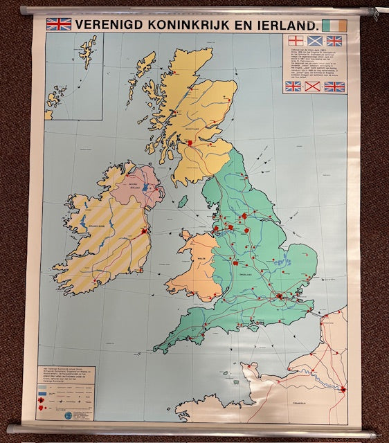Klassikale kaart Verenigd Koninkrijk en Ierland