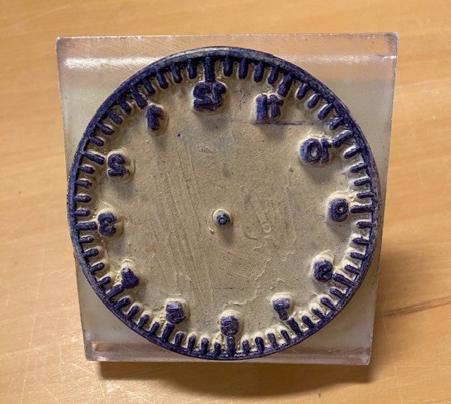 Vintage stempel leren klokkijken met kunststof houder