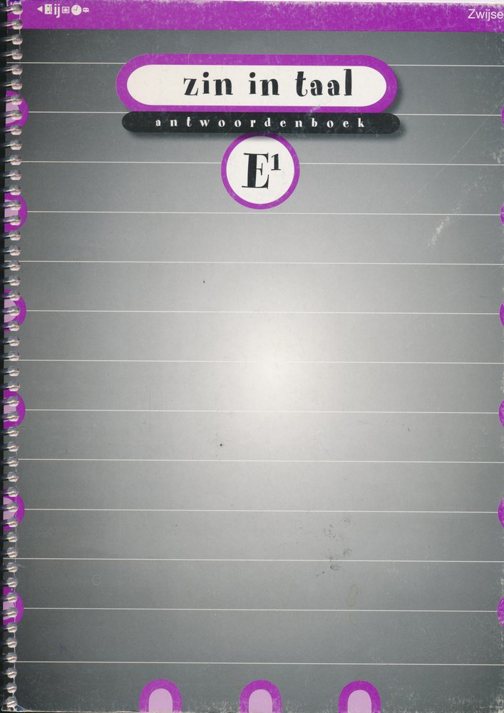 Zin in Taal versie 2 Antwoordenboek E1 groep 8
