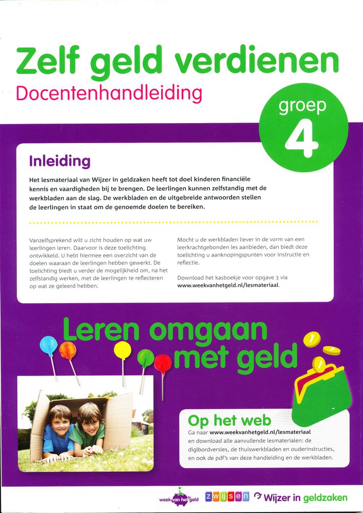 Zelf Geld Verdienen Docentenhandleiding Groep 4