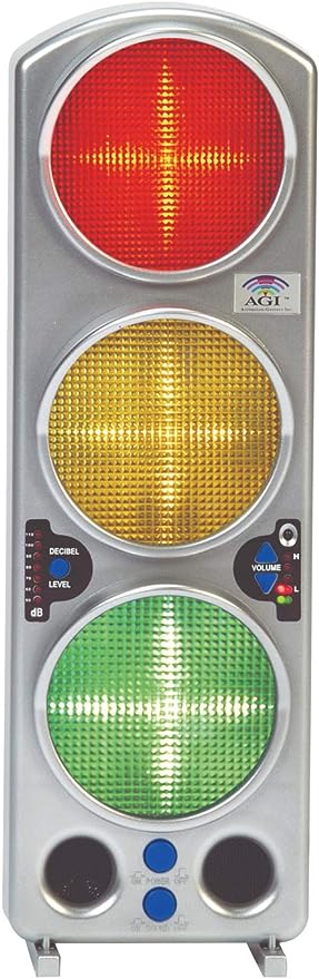 Stoplicht met geluidsmeter zilver