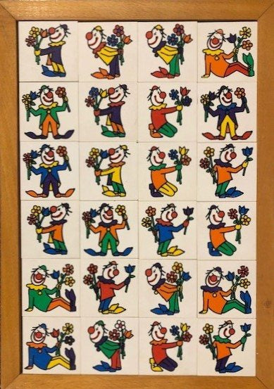 Memory clowns bloemen hoge moeilijkheidsgraad