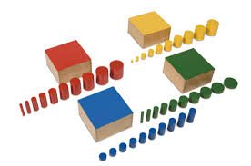 Montessori cilinders geel los in zakje 9-delig