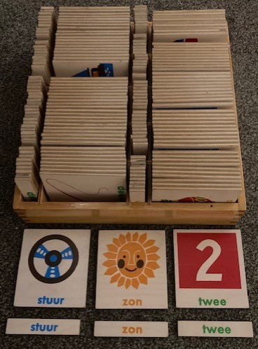 Houten leeskaartjes (zie omschrijving en foto)