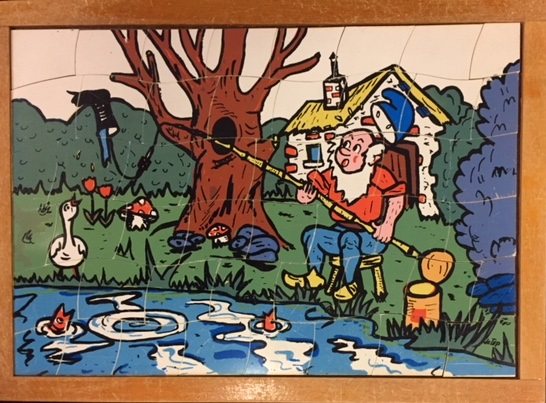Vintage puzzel kabouter vist (zie afbeelding)