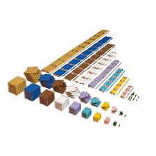 Montessori kunststof kralenkwadrant bruin 8
