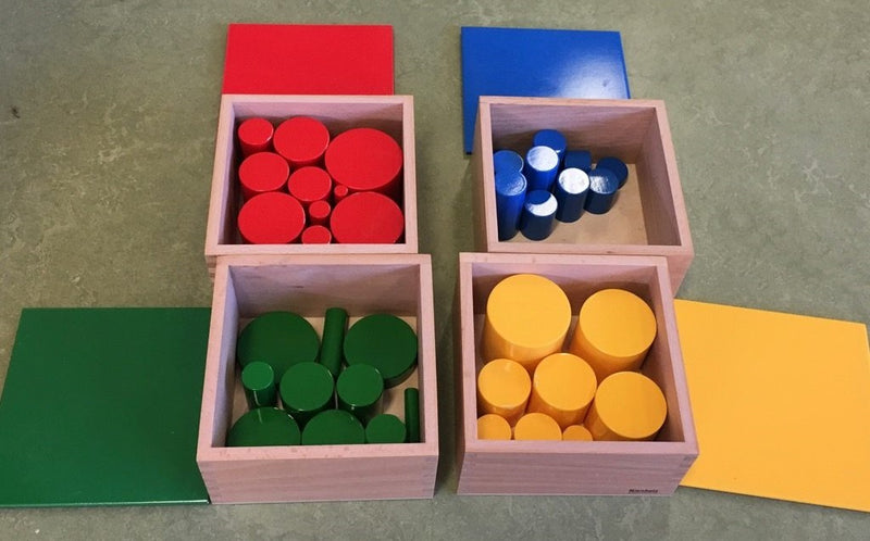 Montessori Cilinderblokken set 4 kistjes