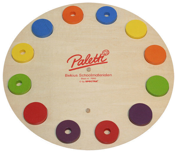Paletti spelbord met 12 gekleurde schijven