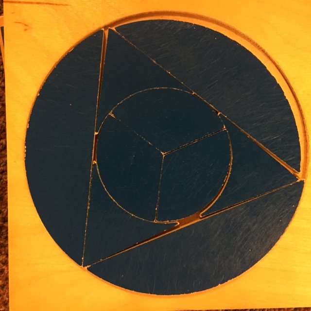 Puzzel cirkel blauw 9 stukjes