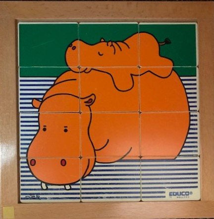 Educo puzzel Nijlpaard moeder met kind