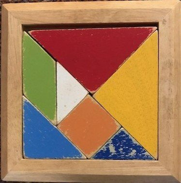 Puzzel geometrische figuurtjes 7 stukjes (zie omschr)