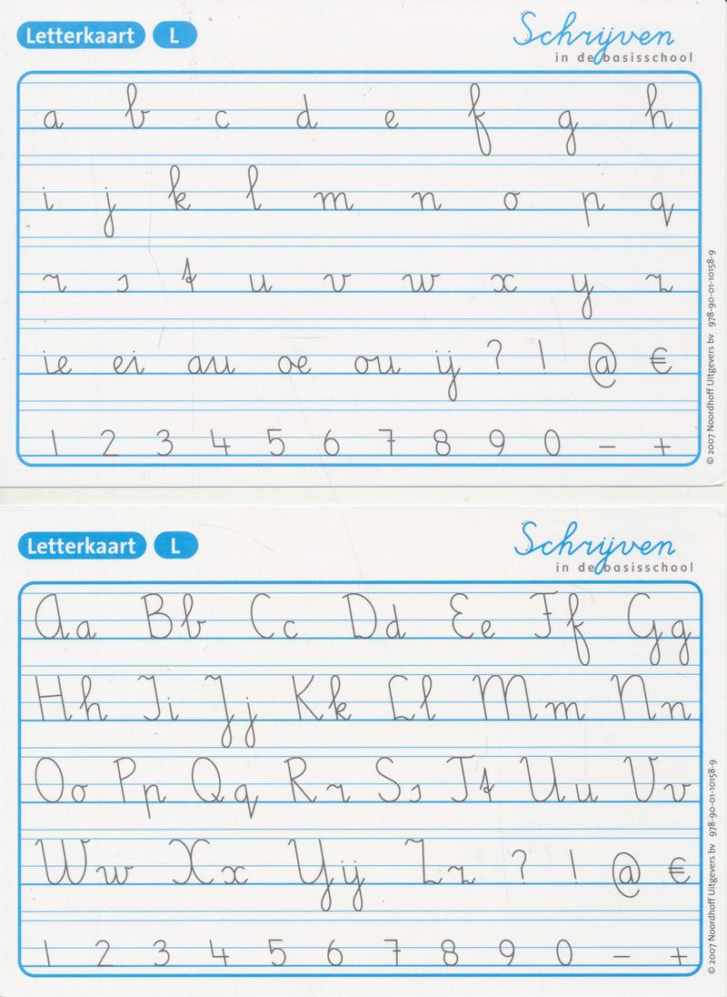 Schrijven in de basisschool Versie 3 Letter/cijferkaart Links